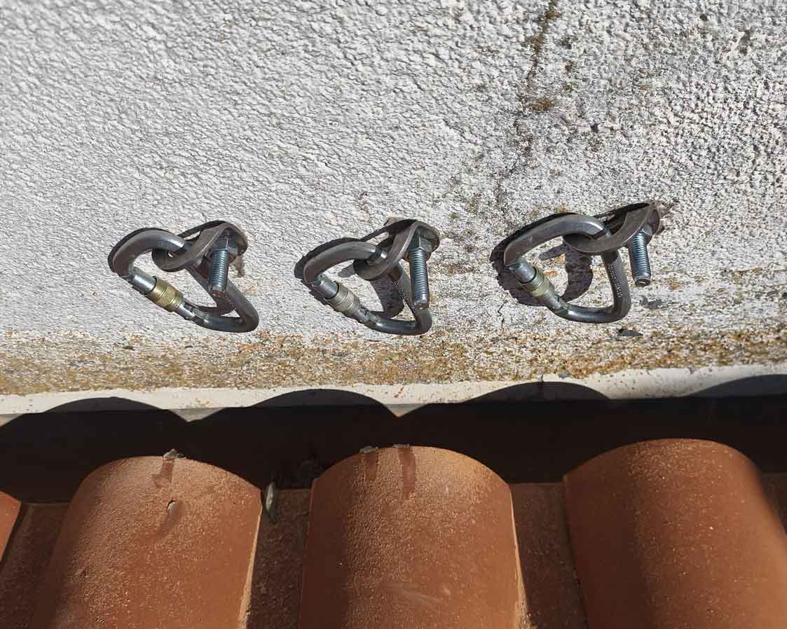 Puntos de anclaje y líneas de vida para trabajos en altura